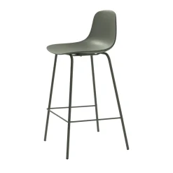 HEL Lot de 2 chaises de bar en plastique et métal H67,5cm
