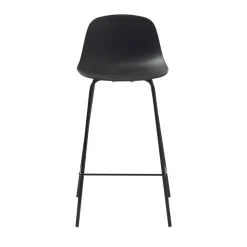 HEL Lot de 2 chaises de bar en plastique et métal H67,5cm