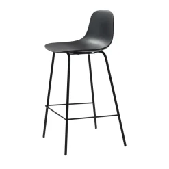 HEL Lot de 2 chaises de bar en plastique et métal H67,5cm