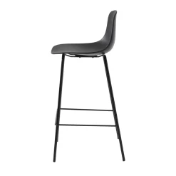 HEL Lot de 2 chaises de bar en plastique et métal H67,5cm