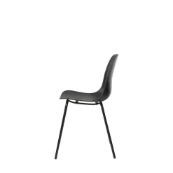 HEL Lot de 4 chaises en plastique et métal