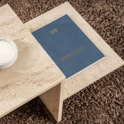 HEMY Table basse effet travertin