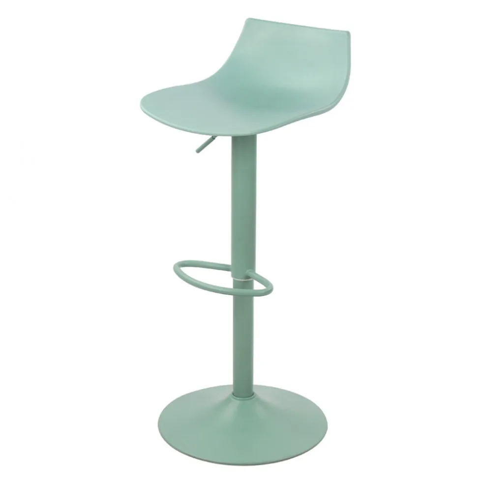 HERIBO Lot de 2 chaises de bar réglables en plastique et métal H58-79cm