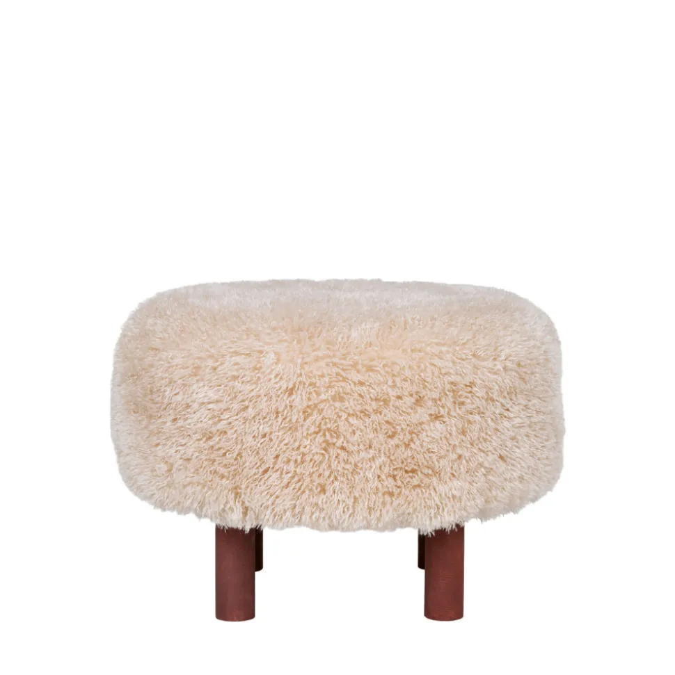 INVERNESS Pouf rond imitation fourrure ø50cm