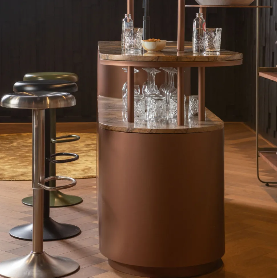 ISAAC Tabouret de bar réglable en métal H61-81cm
