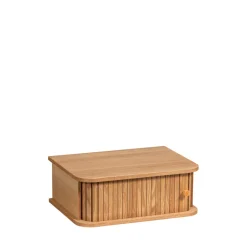 JENA Table de chevet suspendue 1 porte coulissante en bois