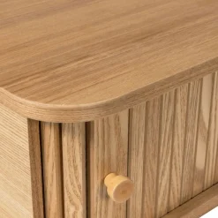 JENA Table de chevet suspendue 1 porte coulissante en bois