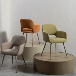 JENNY Lot de 2 fauteuils de table en tissu