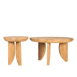 JEPARA Table basse ronde en bois massif ø84cm