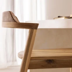 JOKO Lot de 2 chaises de bar en teck H65cm