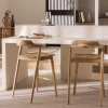 JOKO Lot de 2 chaises de bar en teck H75cm