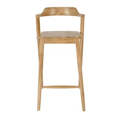 JOKO Lot de 2 chaises de bar en teck H75cm