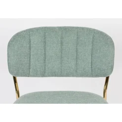JOLIEN Lot de 2 tabourets de bar en tissu avec pieds dorés