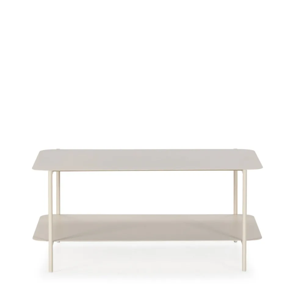JUDITH Table basse rectangulaire en métal à double plateau
