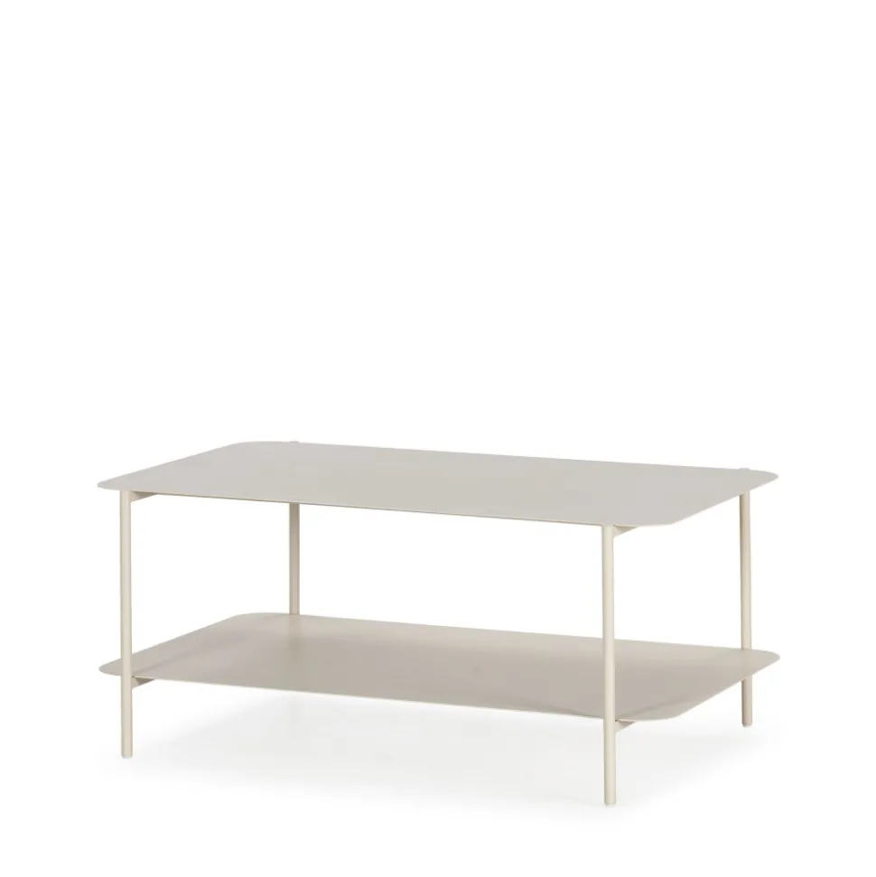 JUDITH Table basse rectangulaire en métal à double plateau