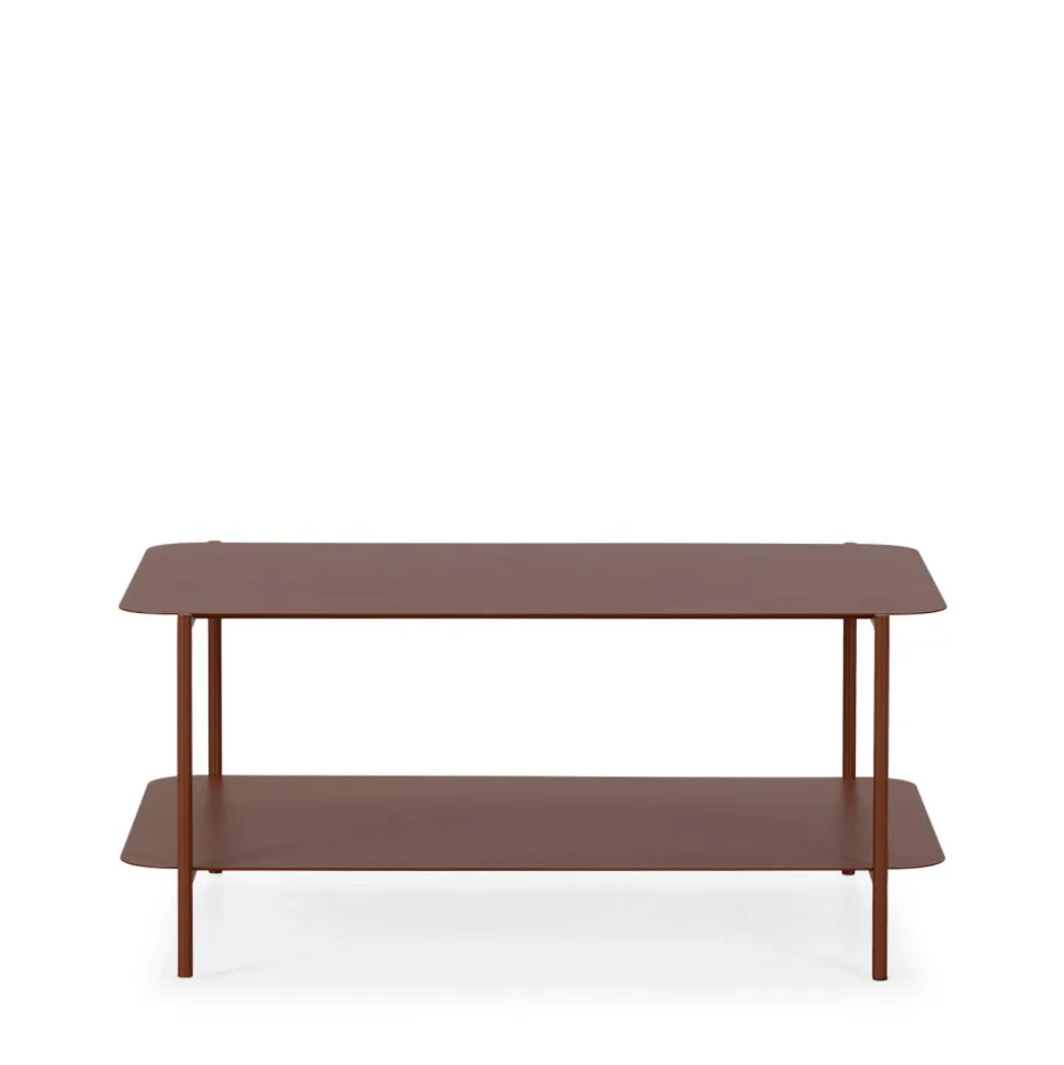 JUDITH Table basse rectangulaire en métal à double plateau