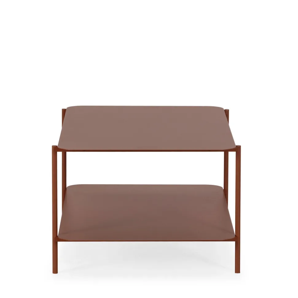 JUDITH Table basse rectangulaire en métal à double plateau