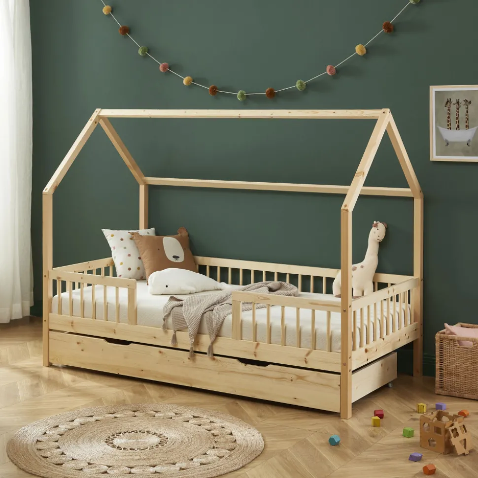 KABA Lit cabane enfant en bois 90x190cm