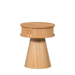 KARRI Table de chevet 2 portes coulissantes en bois