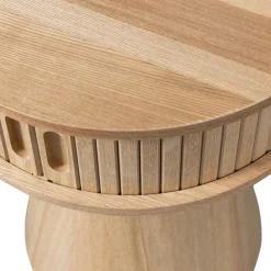 KARRI Table de chevet 2 portes coulissantes en bois