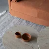 KARULA Table d'appoint ronde effet travertin ø50cm