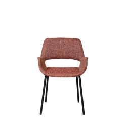 KENDY Lot de 2 fauteuils de table en tissu et métal