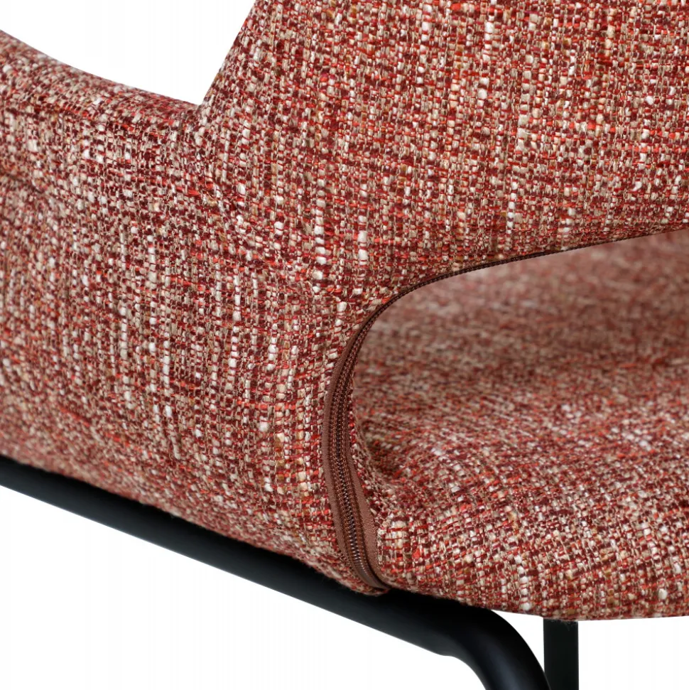 KENDY Lot de 2 fauteuils de table en tissu et métal