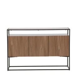 KINGSPORT Buffet 3 portes en bois et métal L120cm