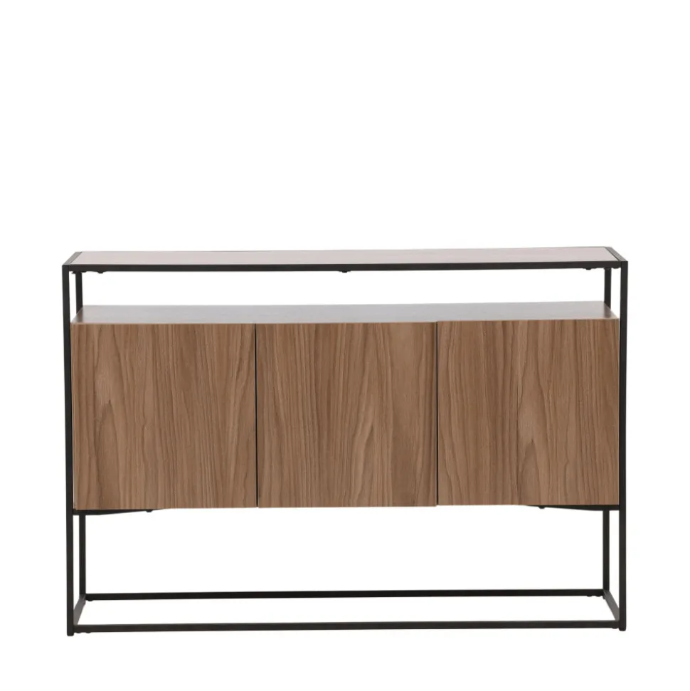 KINGSPORT Buffet 3 portes en bois et métal L120cm