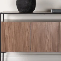 KINGSPORT Buffet 3 portes en bois et métal L120cm
