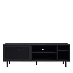 KISO Meuble TV 2 portes, 2 niches en métal L160cm