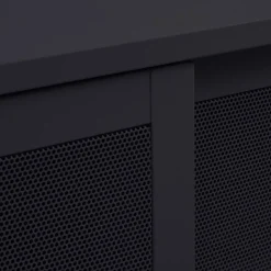 KISO Meuble TV 2 portes, 2 niches en métal L160cm