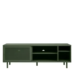 KISO Meuble TV 2 portes, 2 niches en métal L160cm