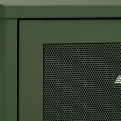KISO Meuble TV 2 portes, 2 niches en métal L160cm
