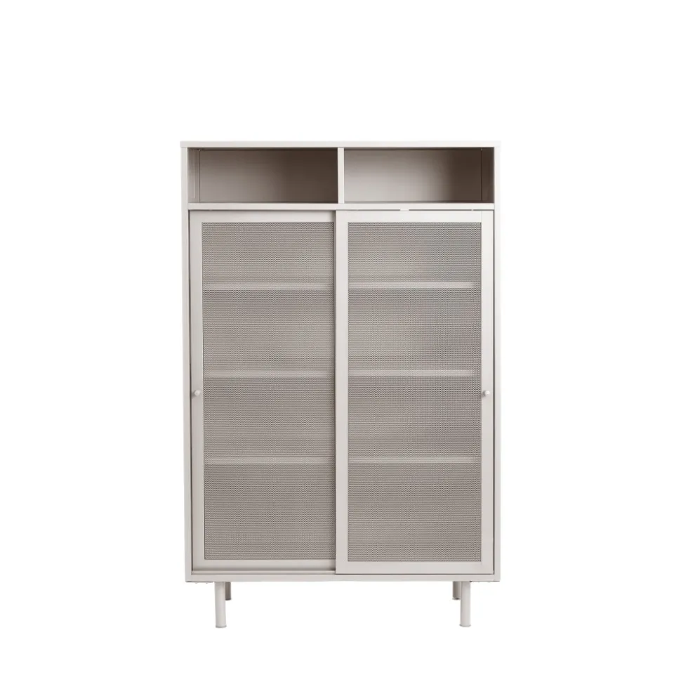 KISO Vaisselier 2 portes, 2 niches en métal H140cm