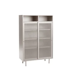 KISO Vaisselier 2 portes, 2 niches en métal H140cm
