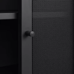 KISO Vaisselier 2 portes, 2 niches en métal H140cm