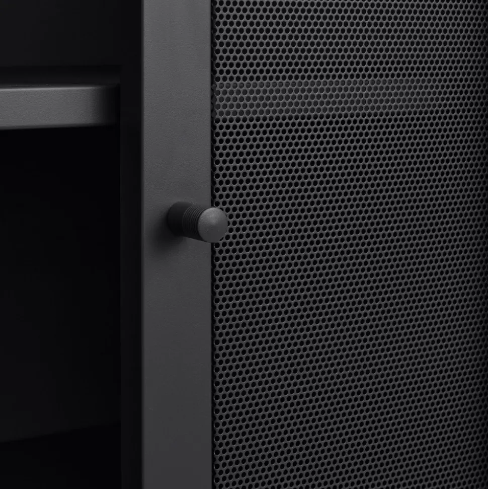 KISO Vaisselier 2 portes, 2 niches en métal H140cm
