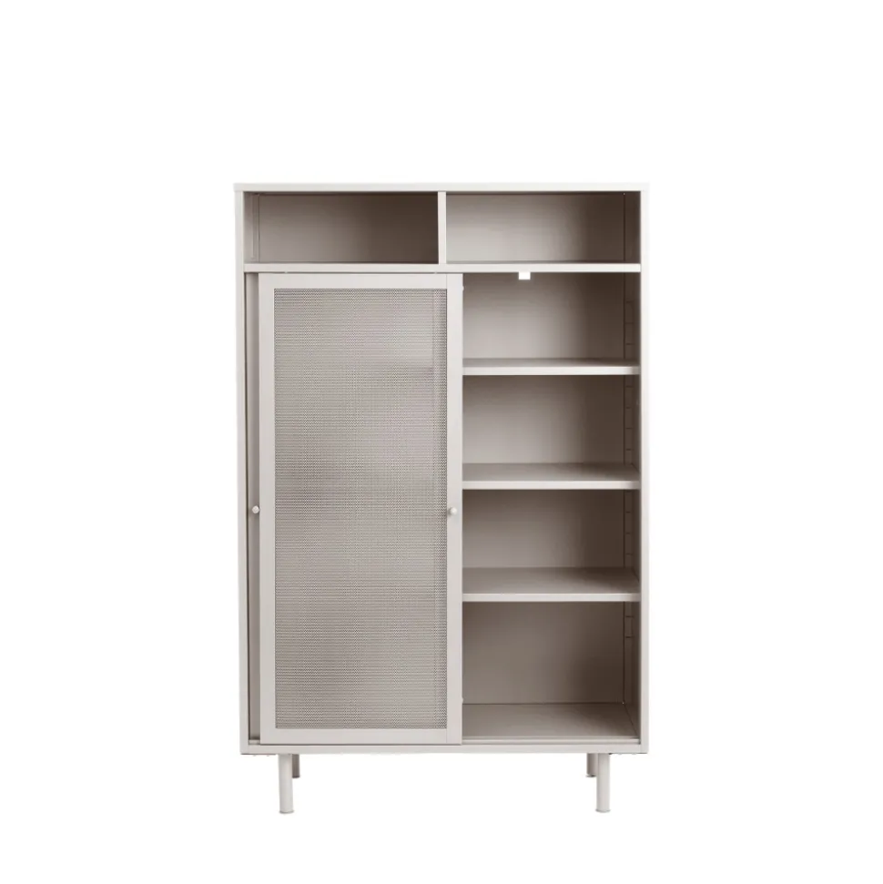 KISO Vaisselier 2 portes, 2 niches en métal H140cm