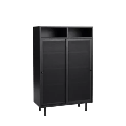 KISO Vaisselier 2 portes, 2 niches en métal H140cm