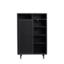 KISO Vaisselier 2 portes, 2 niches en métal H140cm