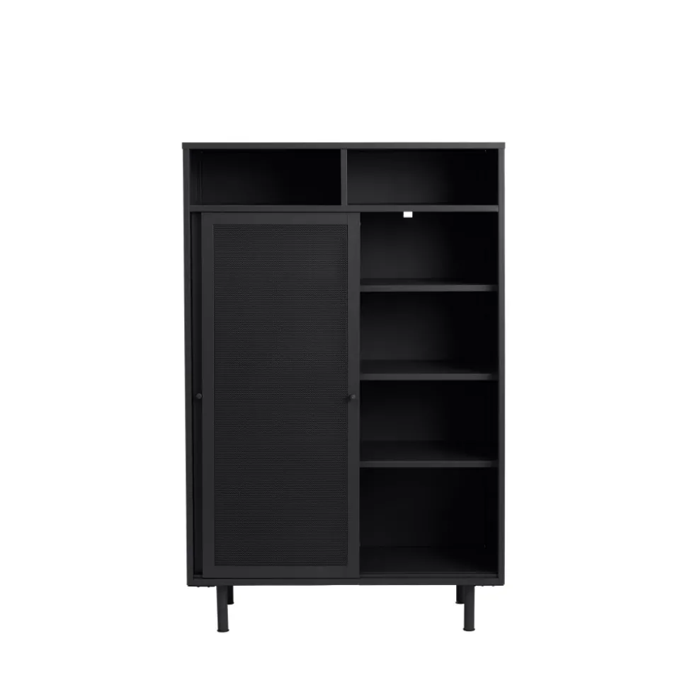 KISO Vaisselier 2 portes, 2 niches en métal H140cm
