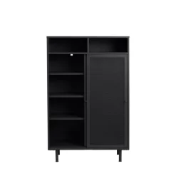 KISO Vaisselier 2 portes, 2 niches en métal H140cm