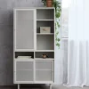 KISO Vaisselier 4 portes, 2 niches en métal H180cm