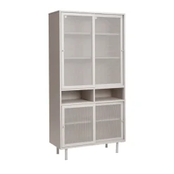 KISO Vaisselier 4 portes, 2 niches en métal H180cm
