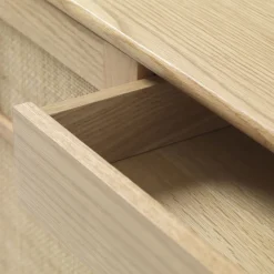 KIYO Buffet 2 portes en bois et cannage L180cm