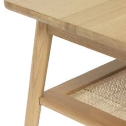 KIYO Table basse en bois et cannage 120x60cm