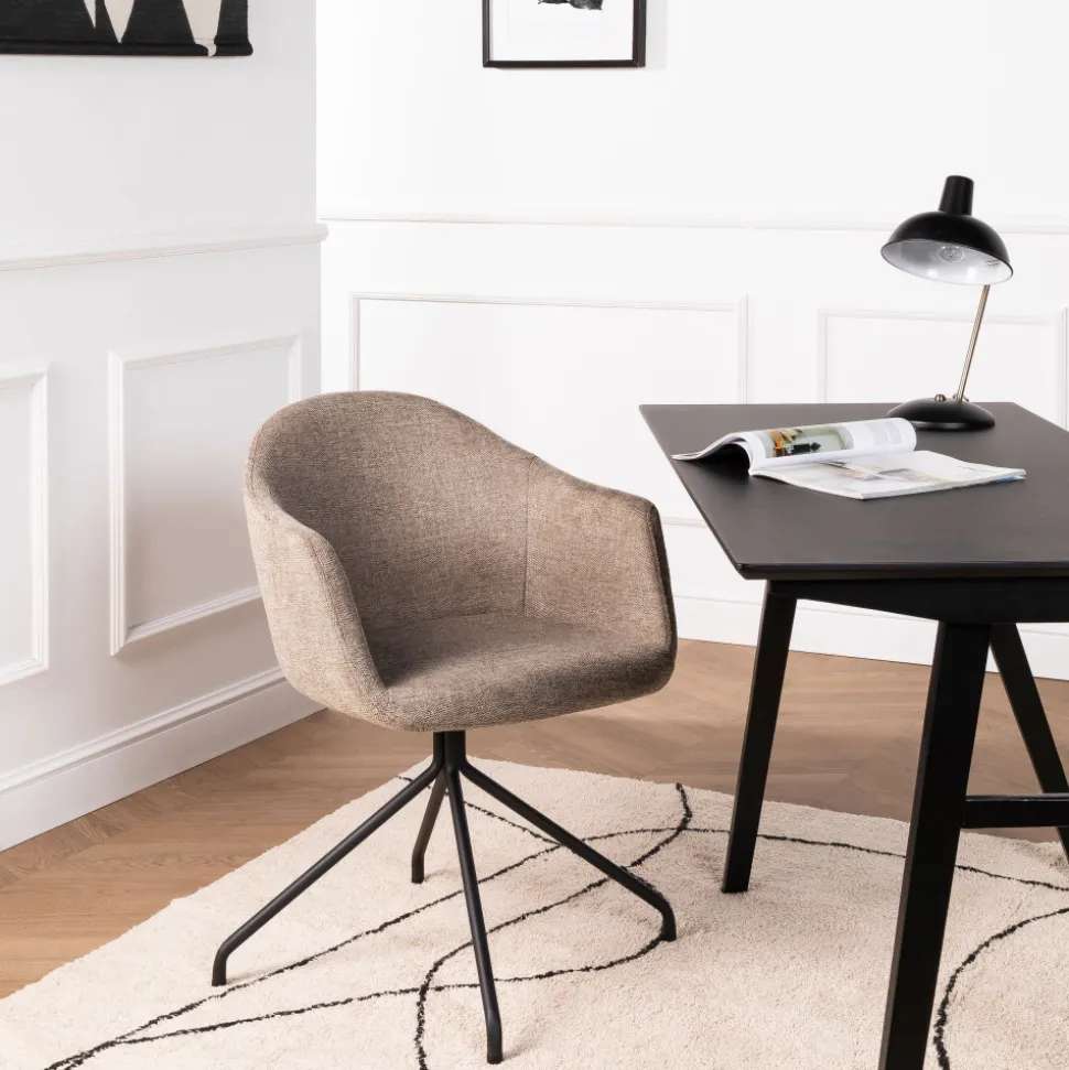 KOOIJ Chaise de bureau en tissu et métal