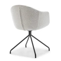 KOOIJ Chaise de bureau en tissu bouclette et métal