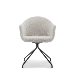 KOOIJ Chaise de bureau en tissu bouclette et métal